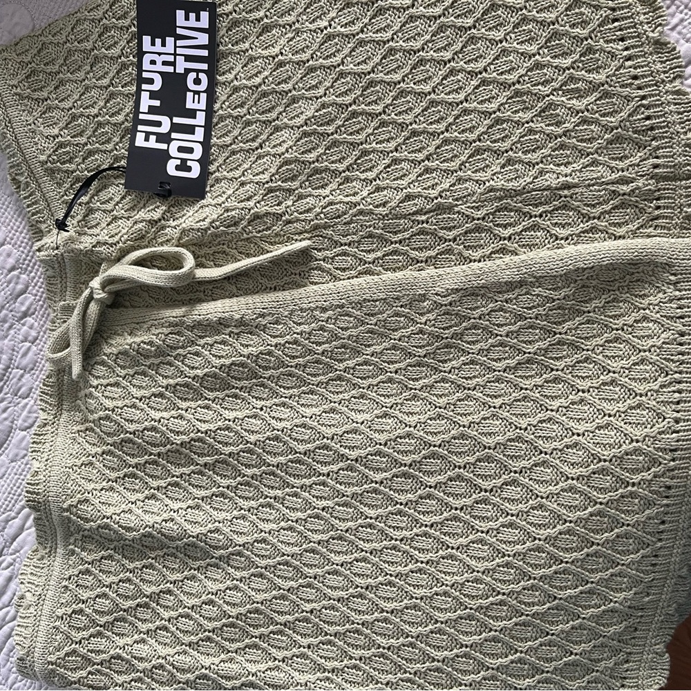 Future Collective Knit Skirt in Sage Green